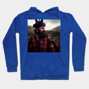 Scottish Highlander in Clan Tartan Hoodie